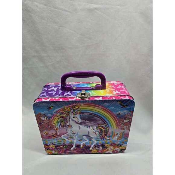 Lisa Frank ~UNICORN RAINBOW Tin Butterflies Metal Embossed Lunchbox Tin - Picture 2 of 15